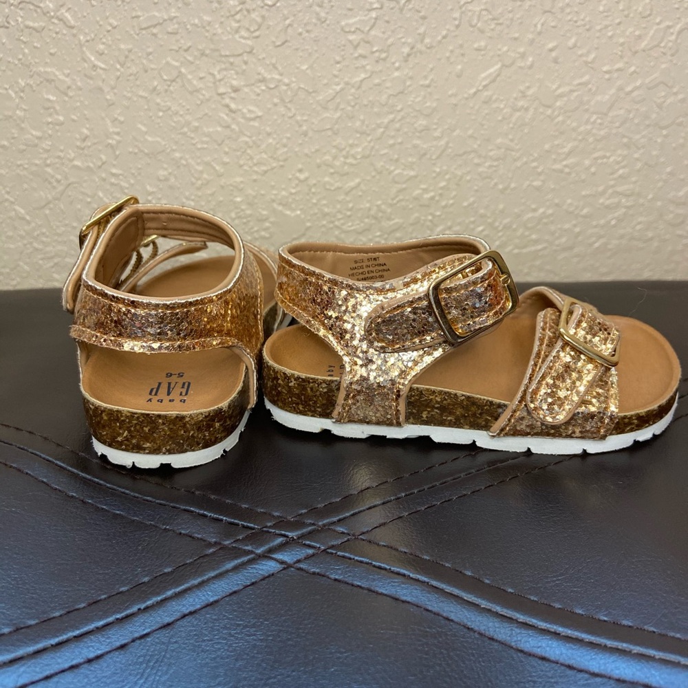 Gold glitter sandals